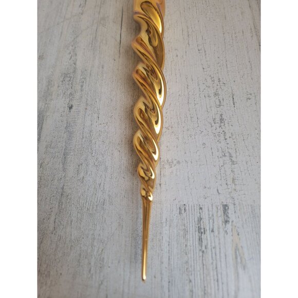 Radko large gold glass spiral ornament Xmas vintage - Picture 2 of 11